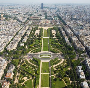 Vue sur le champ de mars depuis la tour Eiffel,  Paris